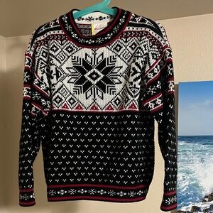 Hanna Andersson Black and White Fair isle Holiday Sweater